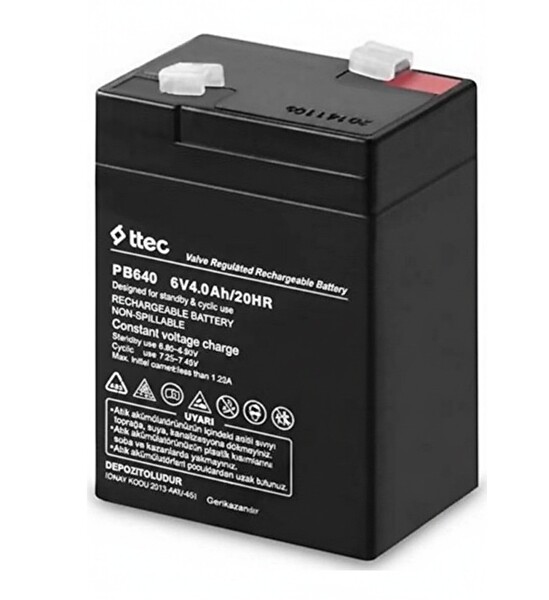 Ttec 6V 4AH 20HR Bakımsız Kuru Akü (Üretim Yılı: 03-2025)