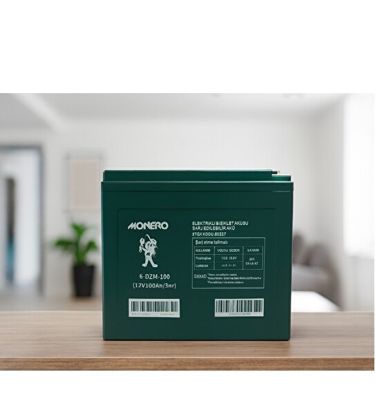 Monero 12V 100 Amper Jel Elektrikli Bisiklet Aküsü 2’li Paket - 230 x 150 x 180MM