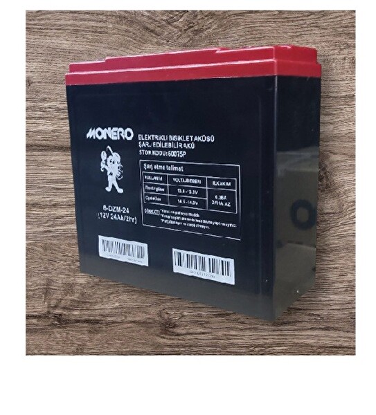Monero 12V-24 Amper Dik E-Bike Akü 180 x 78 x 170MM