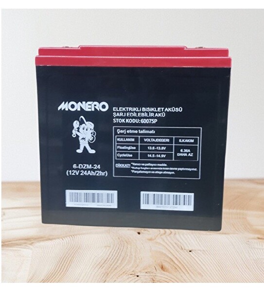 Monero 12V-24 Amper Dik E-Bike Akü 180 x 78 x 170MM