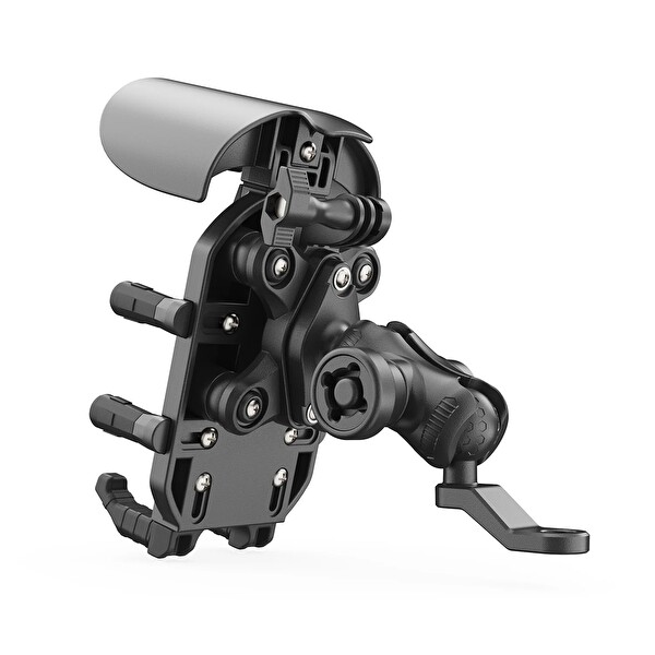 Bix BMPH05 Ayna Bağlantılı Güneş ve Yağmur Korumalı 360° Ayarlanabilir Motosiklet Telefon Tutucu