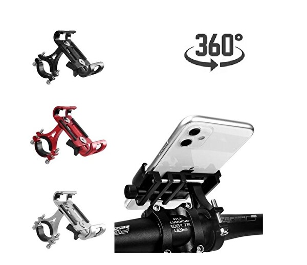 ZHL Tools Alüminyum Paslanmaz 360 Derece Cep Telefonu Tutucu Siyah