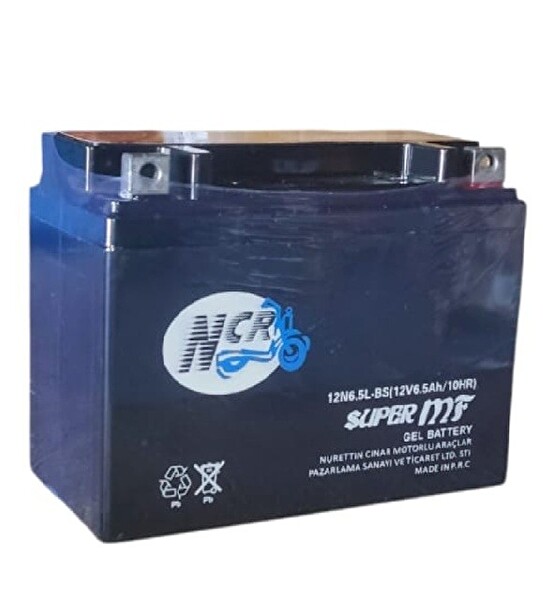 Ncr 12N6.5L-BS 6.5Ah 10'lu Paket Motosiklet Aküsü 138x65x100 MM - Üretim Tarihi : 2026