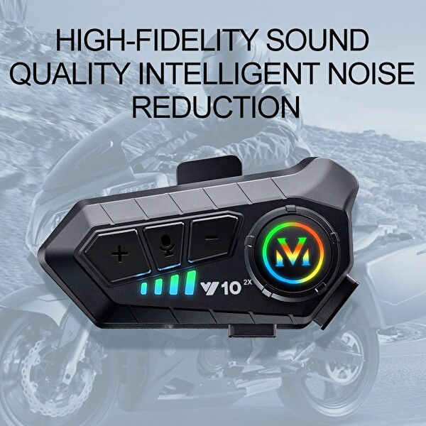 Çeşithane Y10-2X Motosiklet Kask Bluetooth Kulaklık Interkom 2 Kişilik IPX6 Su Geçirmez FM Radyo