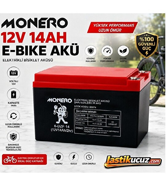 Monero 12V 14Ah Yatık E-Bike Aküsü 150 x 101 x 99 MM