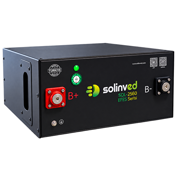 Solinved 25.6 V 100Ah Efes Serisi LiFePO4 Akü