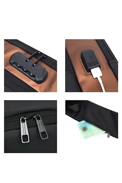 Torima 88039 Siyah Şifreli ve USB Şarjlı Günlük Omuz Çantası