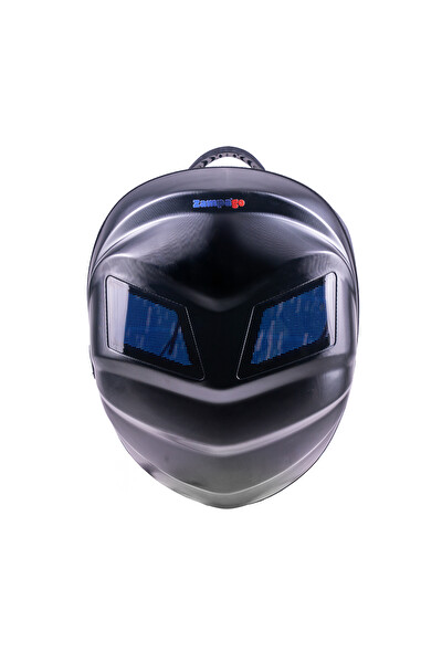 Zampago Sert Kasa USB Şarj Girişli Karbon Fiber LED Gözlü Akıllı Motosiklet Sırt Çantası