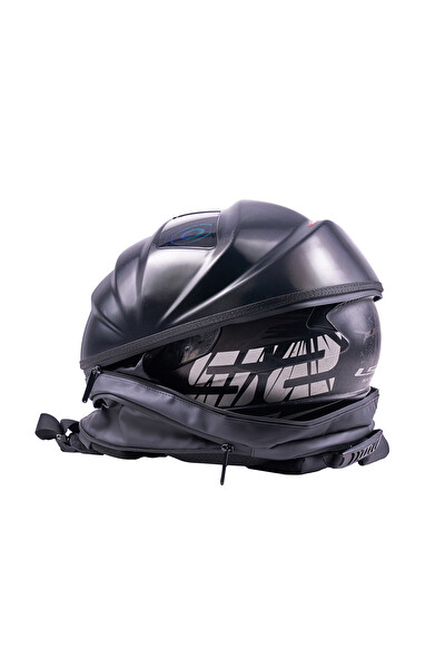 Zampago Sert Kasa USB Şarj Girişli Karbon Fiber LED Gözlü Akıllı Motosiklet Sırt Çantası