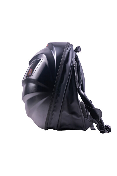 Zampago Sert Kasa USB Şarj Girişli Karbon Fiber LED Gözlü Akıllı Motosiklet Sırt Çantası