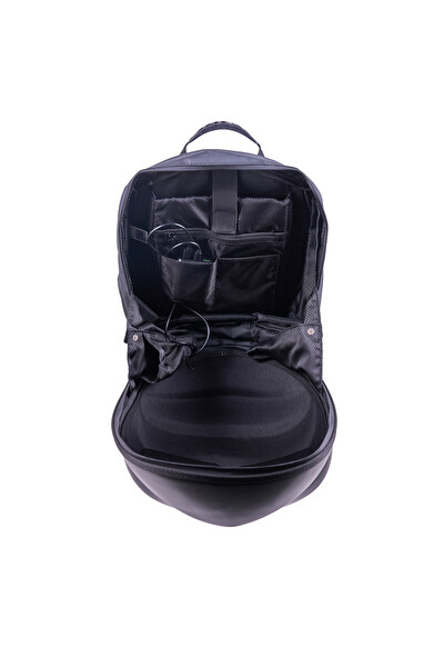 Zampago Sert Kasa USB Şarj Girişli Karbon Fiber LED Gözlü Akıllı Motosiklet Sırt Çantası