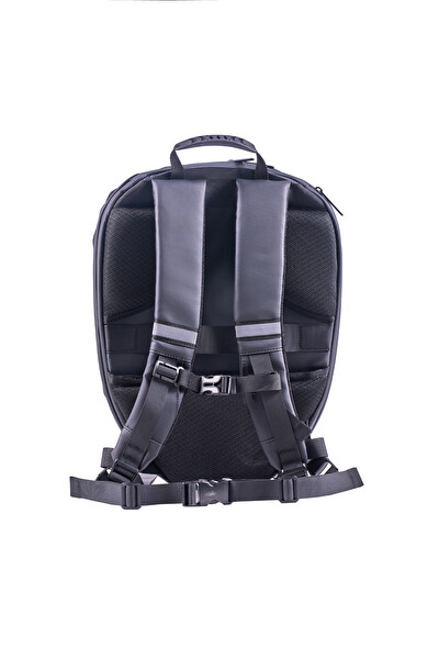 Zampago Sert Kasa USB Şarj Girişli LED Göz Maskeli Grafiti Motosiklet Sırt Çantası