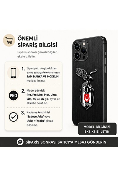 Piyatech Kara Kartal 1903 Tüm Telefon Modellerine Uyumlu Kaplama Sipariş Sonrası Marka ve Modelinizi İletiniz