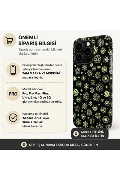 Piyatech Fosforlu Gece Kar Taneleri Tüm Telefon Modellerine Uyumlu Kaplama Sipariş Sonrası Marka ve Modelinizi İletiniz