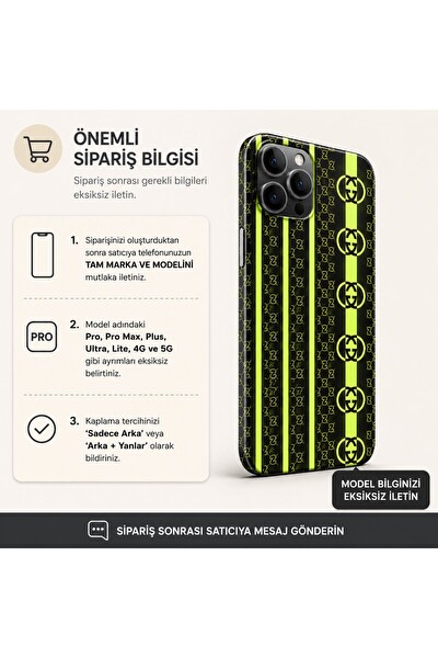 Piyatech Fosforlu Monogram Şerit Tüm Telefon Modellerine Uyumlu Kaplama Sipariş Sonrası Marka ve Modelinizi İletiniz