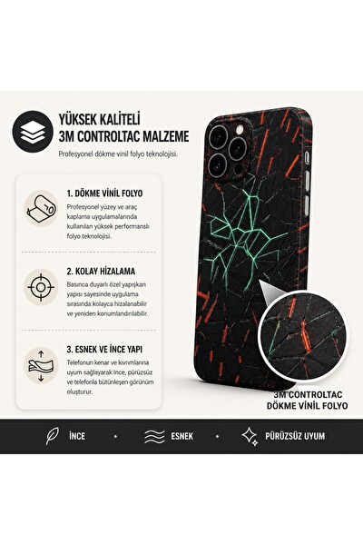 Piyatech Neon Kırık Hatlar Tüm Telefonlara Uyumlu Kaplama - Sipariş Sonrası Marka ve Modelinizi İletiniz