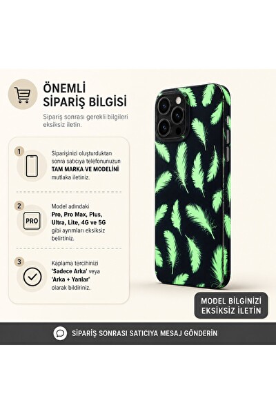 Piyatech Fosforlu Gece Tüyleri Tüm Telefonlara Uyumlu Kaplama - Sipariş Sonrası Marka ve Modelinizi İletiniz