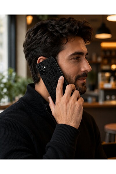 Piyatech Siyah Yılan Desenli Tüm Telefonlara Uyumlu Kaplama - Sipariş Sonrası Marka ve Modelinizi İletiniz