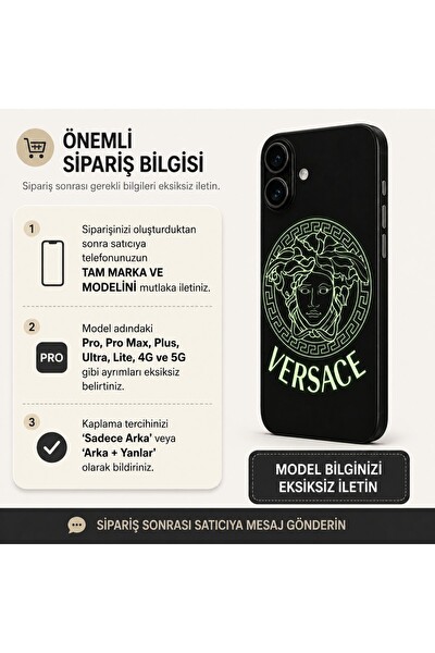 Piyatech Fosforlu Medusa Siyah Tüm Telefonlara Uyumlu Kaplama - Sipariş Sonrası Marka ve Modelinizi İletiniz