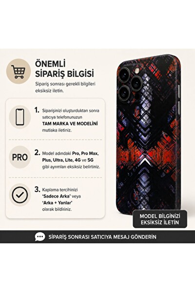 Piyatech Neon Kızıl Devre Tüm Telefonlara Uyumlu Kaplama - Sipariş Sonrası Marka ve Modelinizi İletiniz