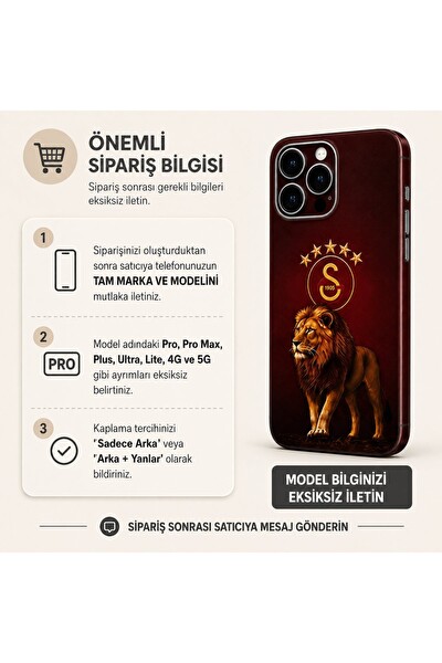 Piyatech Aslan Sarı Kırmızı Tüm Telefon Modellerine Uyumlu Kaplama Sipariş Sonrası Marka ve Modelinizi İletiniz