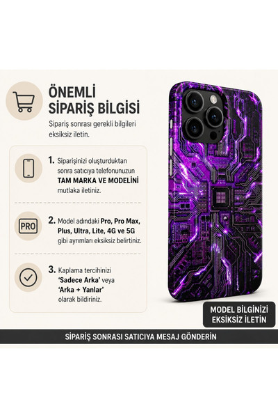 Piyatech Neon Mor Devre Tüm Telefon Modellerine Uyumlu Sipariş Sonrası Marka ve Modelinizi İletiniz