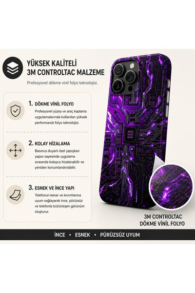 Piyatech Neon Mor Devre Tüm Telefon Modellerine Uyumlu Sipariş Sonrası Marka ve Modelinizi İletiniz