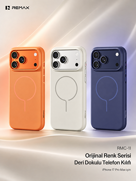 Remax RMC-11 Apple iPhone 17 Pro Max MagSafe Uyumlu Metal Tuşlu Premium Kılıf Turuncu