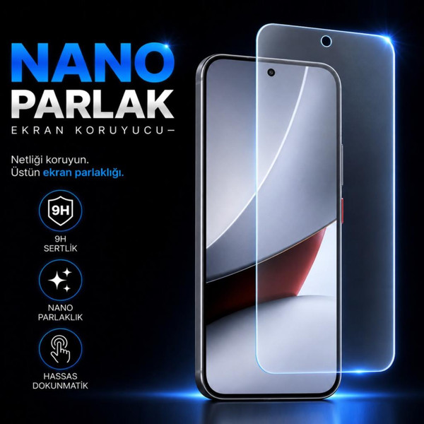 Engo Poco F9 Ultra Uyumlu 9H Nano Parlak Ekran Koruyucu Kırılmaz Esnek Cam Çizilme ve Darbe Dayanıklı Şeffaf Koruma