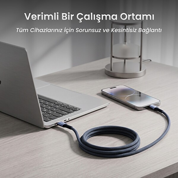 VegGieg USB 3.0 to USB-C Örgülü Type-C 5Gbps Data ve Şarj Kablosu - 3 Metre