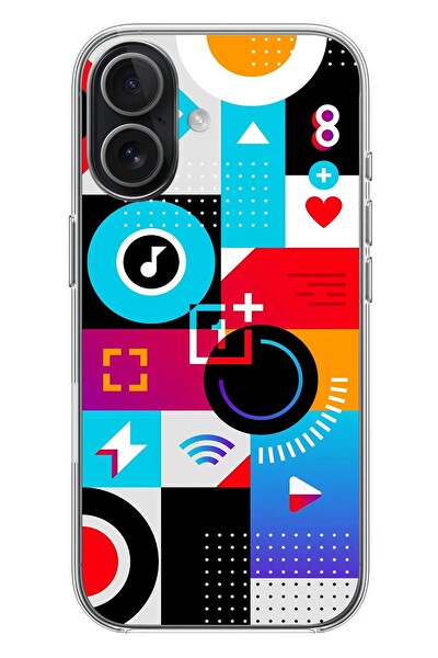 Le Balvo iPhone 17 Uyumlu Teknoloji Çizgileri Baskılı Silikon Kılıf