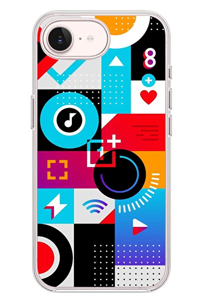 Le Balvo iPhone 17e Uyumlu Teknoloji Çizgileri Baskılı Silikon Kılıf