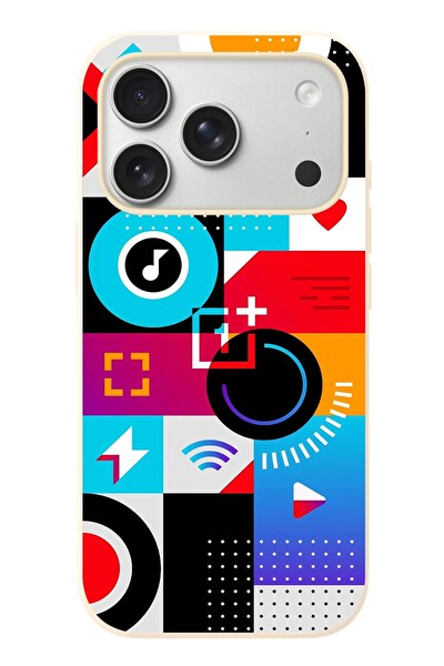 Le Balvo iPhone 17 Pro Uyumlu Teknoloji Çizgileri Baskılı Silikon Kılıf