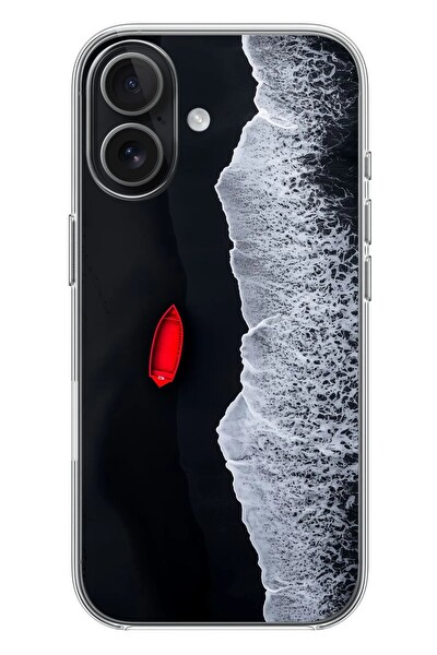 Le Balvo iPhone 17 Uyumlu Kırmızı Tekne Yalnız Baskılı Silikon Kılıf