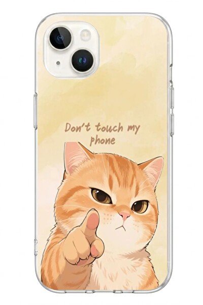 Le Balvo iPhone 13 - 14 Uyumlu Dont Touch My Phone Baskılı Silikon Kılıf