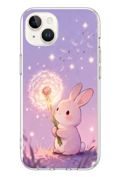 Le Balvo iPhone 13 - 14 Uyumlu Büyülü Tavşan Baskılı Silikon Kılıf