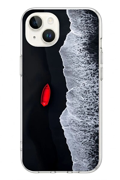 Le Balvo iPhone 13 - 14 Uyumlu Kırmızı Tekne Yalnız Baskılı Silikon Kılıf