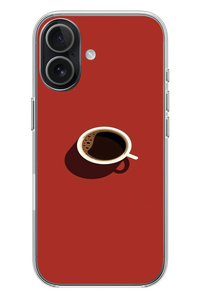 Le Balvo iPhone 17 Uyumlu Sade Kahve Kupası Baskılı Silikon Kılıf