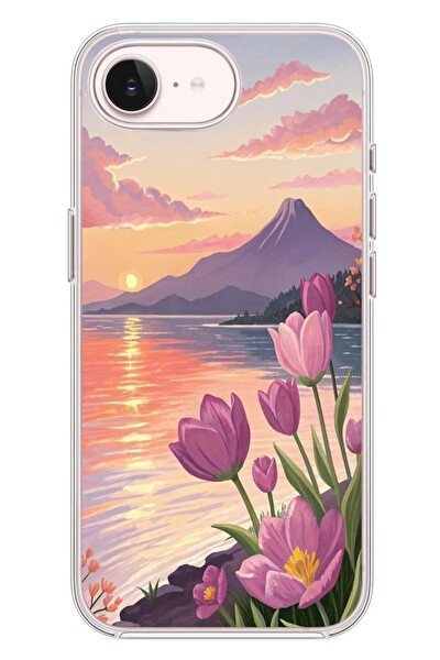 Le Balvo iPhone 17e Uyumlu Çiçek Yağlı Boya Baskılı Silikon Kılıf
