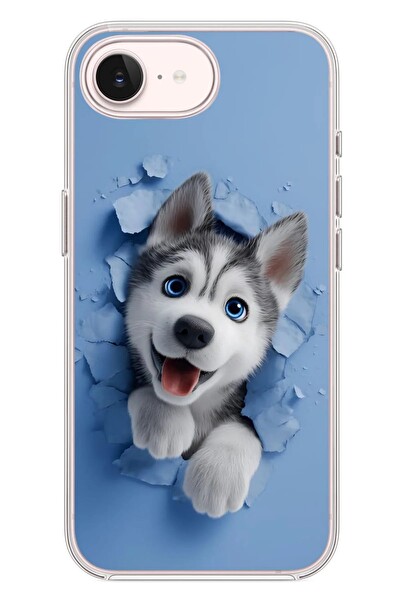 Le Balvo iPhone 17e Uyumlu Sibirya Kurdu Baskılı Silikon Kılıf