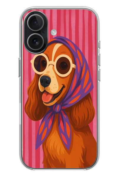 Le Balvo iPhone 17 Uyumlu Gözlüklü Köpek Baskılı Silikon Kılıf