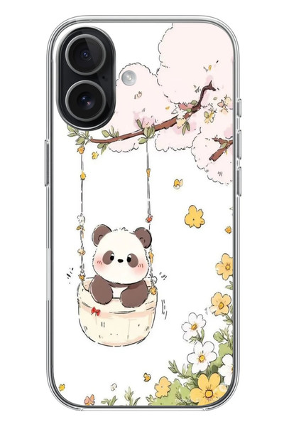 Le Balvo iPhone 17 Uyumlu Sallanan Panda Baskılı Silikon Kılıf