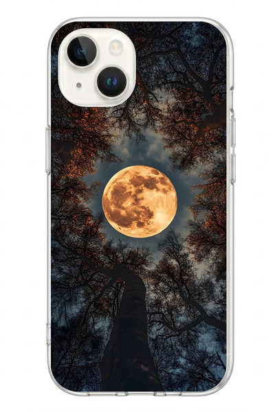 Le Balvo iPhone 13 - 14 Uyumlu Ay Gökyüzü Baskılı Silikon Kılıf