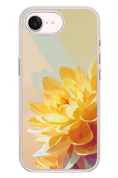 Le Balvo iPhone 17e Uyumlu Sarı Çiçek Baskılı Silikon Kılıf