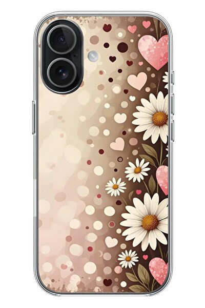 Le Balvo iPhone 17 Uyumlu Kalpli Papatya Damlaları Baskılı Silikon Kılıf