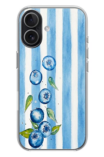 Le Balvo iPhone 17 Uyumlu Yaban Mersinleri Baskılı Silikon Kılıf