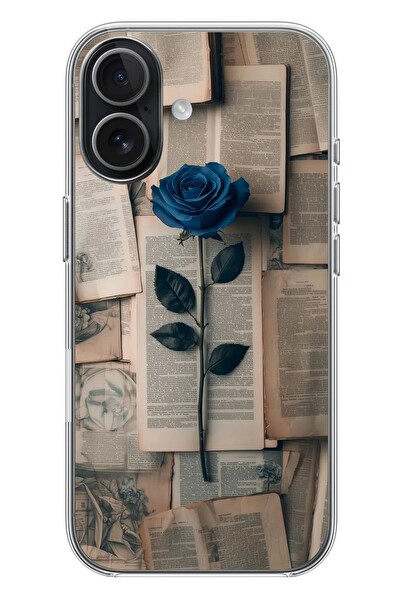 Le Balvo iPhone 17 Uyumlu Mor Gül Baskılı Silikon Kılıf