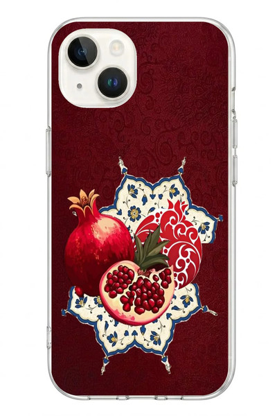 Le Balvo iPhone 13 - 14 Uyumlu Nar Retro Baskılı Silikon Kılıf