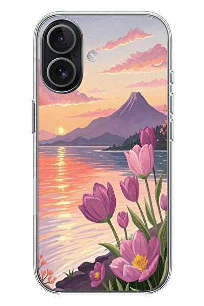 Le Balvo iPhone 17 Uyumlu Çiçek Yağlı Boya Baskılı Silikon Kılıf