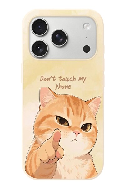 Le Balvo iPhone 17 Pro Uyumlu Dont Touch My Phone Baskılı Silikon Kılıf